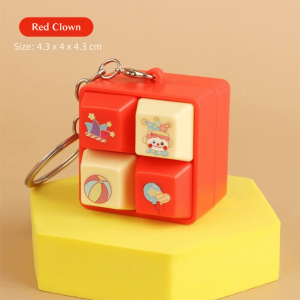 LYMEDIA Cartoon Fidget Keychain Keys Button DIY Keyboard Finger Keyboard Caps Relaxing Relief Stress Squeeze Music Keychain