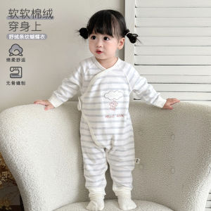 Newborn baby jumpsuit for autumn made of pure cotton a Baby long-sleeved butterfly romper jumpsuit baby autumn clothing