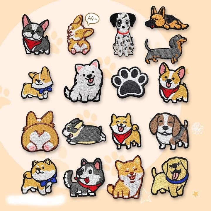 Sticker ủi nhiệt thêu logo hình chú chó con Corgi Chibi dễ thương ...