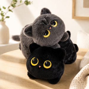 New Cute Black Cat Plush Toy Doll Kawaii Big 90cm Cuddly Pillow Cushion Ins Black Cat Plush Toy Doll For Boy Girl Brithday Gifts h260820