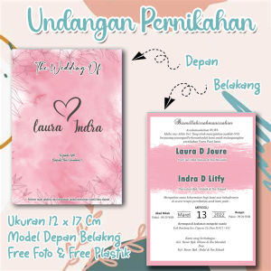 Undangan NIKAH SEDANG 2 SISI NS 06 Simple ( 30 PCS ) dan Murah Bebas Request Design Simple free DESIGN free Foto Kartu Undangan Pernikahan Simple