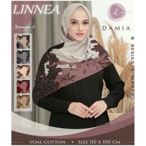 Kerudung Segi Empat Damia Scarf Motif Premium 110 x 110 cm Terbaru