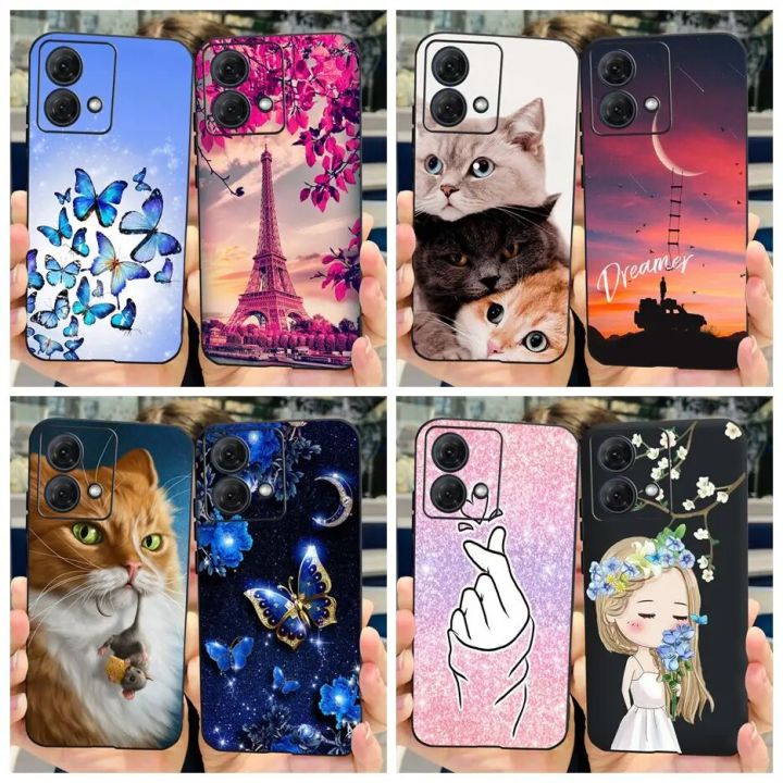 For Motorola Moto G84 5G Case Cute Cat Butterfly Cover Soft