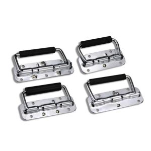 LOVWK อุปกรณ์ติดตั้งเฟอร์นิเจอร์ พับเก็บได้ ที่จับเคส อุปกรณ์เสริมกระเป๋าเดินทาง เหล็กไร้สนิม สปริงจับเสา ที่จับเคลื่อนย้ายได้ ที่จับอุตสาหกรรม ที่จับกล่องเครื่องมือ ที่จับฮาร์ดแวร์