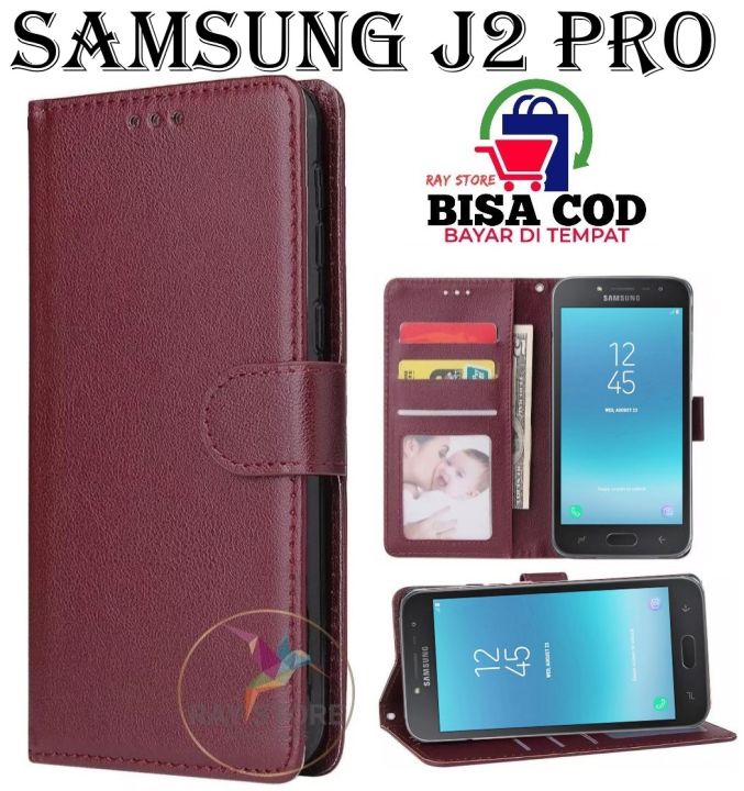 SAMSUNG J2 PRO FLIP LEATHER CASE PREMIUM-FLIP WALLET CASE KULIT
