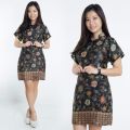 Cj collection Acen Mini Dress batik cheongsam maxi pendek wanita jumbo M - XXL. 