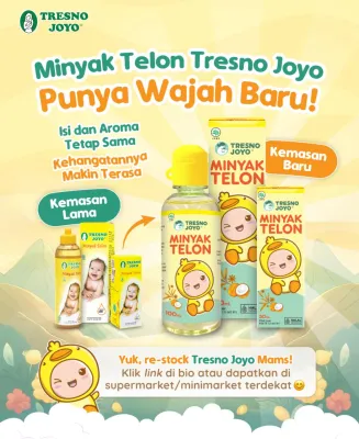 Kemasan Baru Minyak Telon Tresno Joyo 100 ml Free Bonus 30 ml