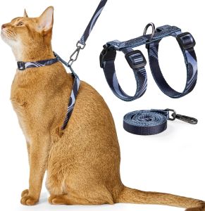 （PetThem by HICC PET ）Cat Harness and Leash Set - Escape Proof Adjustable Cat Harness Comfortable Soft Lightweight