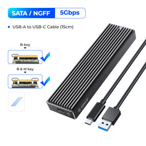 ORICO 10Gbps  Dual Protocol M.2 SSD Case Support M2 NVME NGFF SATA SSD Disk For PCIE M Key B+M Key USB C Hard Drive Enclosure