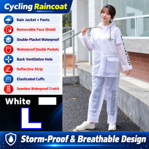 💦Conquer Any Storm with Ease!💦 100% Waterproof Raincoat Motorcycle Rainsuit Rain Coat Jacket Suit Baju Hujan (Coat + Pants) 雨衣 L/XL/XXL