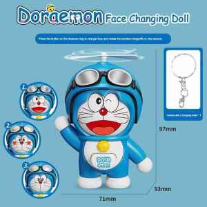 ของเล่นพวงกุญแจโดเรม่อนเปลี่ยนหน้าด้วยสํานวนน่ารัก 3 ชิ้น