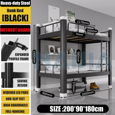 NAIJIA Bunk Bed Double Decker Bed Heavy Duty Double Decker Steel Bed Frame Heavy Duty Bunk Bed Katil Double Decker雙層床