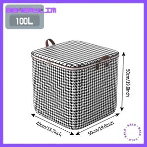 BENEMYLIM 100L Storage Box Organizer Clothes Pillow Blanket Closet Underbed Storage Bag Organizer
