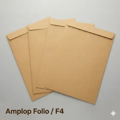 AMPLOP KERTAS COKLAT (Folio / F4) | Map Coklat Polos - Tersedia Variasi Plus Tali & Tanpa Tali | Amplop Lamaran Kerja
