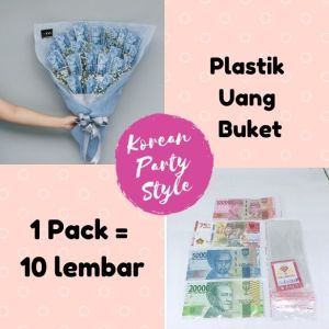 KOREAN PLASTIK OPP 7 x 15 CM PLASTIK UANG UNTUK BUKET BUNGA UKURAN 7 X 15 CM ADA PEREKAT BUKET