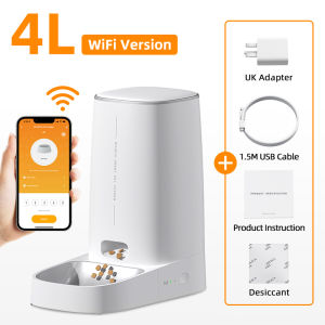 【Fulfilled by Lazada】ROJECO 4L Automatic Pet Cat Feeder WiFi/Button Smart Auto Feeder For Cats Dogs Remote WIFI/Button Control Pet Feeder Cat Food Dispenser Accessories