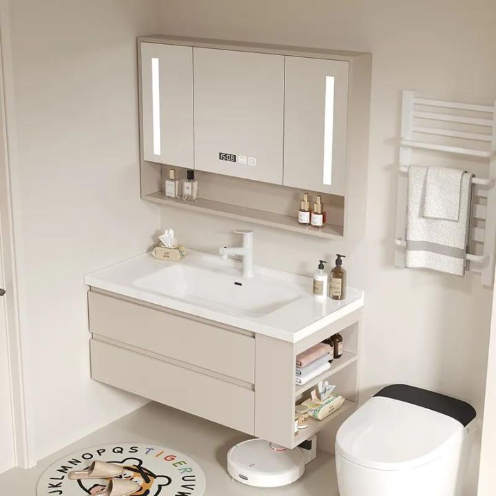 Vanity Cabinet Ceramic integrated basin bathroom cabinet combination ...