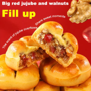 Red Date and Yam Walnut Cake Fat-lowering And Weight-loss No Added Sugar Cereal Snack Nutritional Breakfast Meal Replacement Red Date and Yam Walnut Cake/Womens Blood-Replenishing Cake/Walnut Date Biscuits