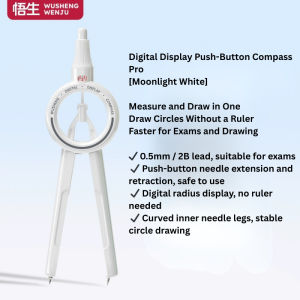 Kompas Tekan Digital Pelajar Pembaris Lukisan Set Peralatan Lukisan Geometri Sekolah Menengah Pelajar Kreatif Serbaguna Pen Bentuk Dengan Skala Alat Melukis Digital Display Pressing Compass Drawing Ruler Set Scale Student Drawing 数显按动圆规考试专用学生用绘图尺规套装 A171