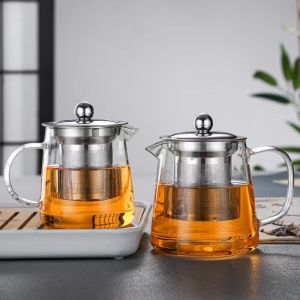 COASTE Heat-Resistant Glass Teapot with Tea Infuser Transparent Tea Making Jug Kung Fu Tea Brewing Set Heating Tea Brewing Pot Dinning Table