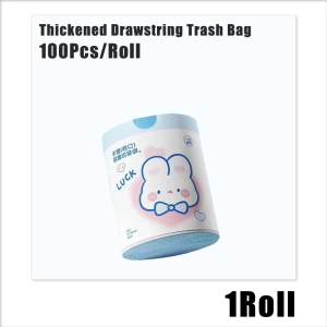 100Pcs/Roll Thickened Drawstring Trash Bag/Self Closing Kitchen Trash Bag