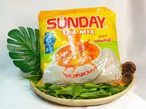 ชานม SUNDAY TEA MIX ซองสีเหลือง หวานหอมละมุนได้รสนมชัด 1 ห่อ มี 30 ซอง