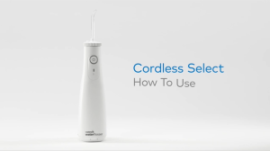 Waterpik Select Cordless Oral Irrigator WF-10K with 5 Rotating Tips 2 Pressure Levels 207ml Capacity Shower-Safe 1 Year Warranty