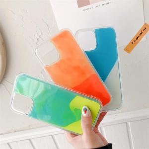 Luminous Luxury Moving Sand Case for iPhone 15 16 Pro Max 17 Cover Glow Gloss Liquid Glitter Quicksand Phone Shell Carcasas Capa