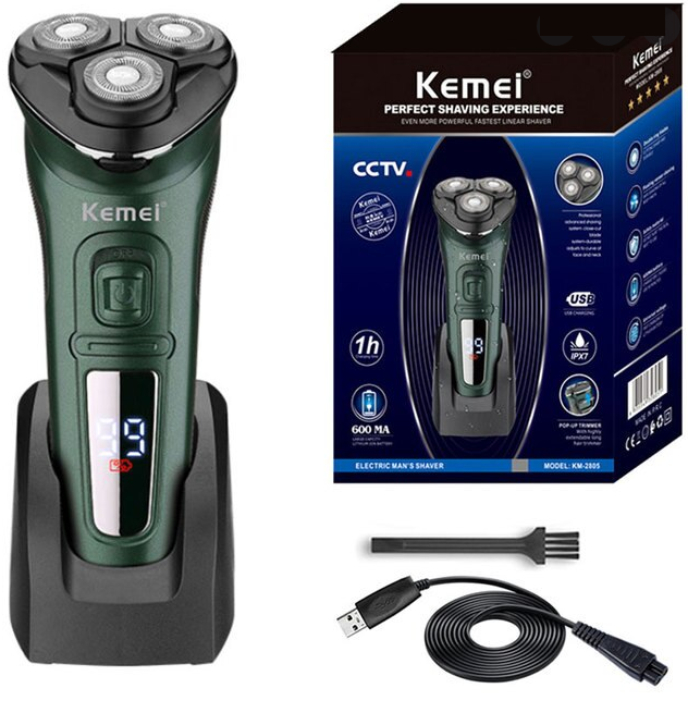 Máy cạo râu khô và ướt KEMEI KM-2805 chống thấm nước IPX7 công suất ...