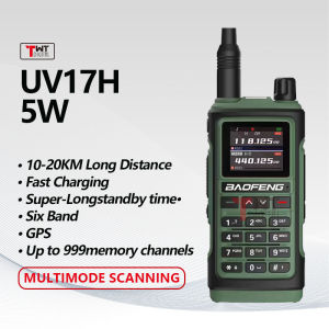 Baofeng UV-17H GPS Air Band Walkie Talkie 999CH Wireless Copy Frequency 999CH Six Bands Amateur Ham Two Way Radio Type-C Charging
