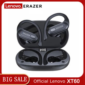 Lenovo XT60 Bluetooth 5.3 Earphones TWS True Wireless Headphones Touch Waterproof Headset Noise Reduction Earhooks with Mic Compatible with Android iOS