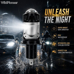 WildPioneer H4 Led Headlight Bulb Projector Lens High Low Beam With Fan For Motorcycle Car White Light