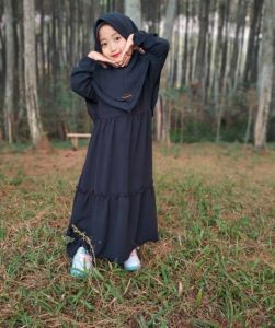 gamis putih anak set kerudung