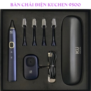 [ Freeship ] Bàn chải đánh răng chạy điện Sóng âm KU-DIAMOND CLEAN 9500 15 chương trình đánh răng hẹn giờ chuyển vùng đánh răng động cơ cao tần giảm tiếng ồn chống nước tối ưu IPX7 sạc không dây 1 lần sạc đánh 30 ngày