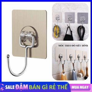 Móc Dán Tường INOX Chịu Lực Siêu Chắc Siêu Dính - Móc INOX Treo Đồ Dán Tường  Móc Dán Tường Chịu Lực Đến 15kg Dùng treo quần áo tiện lợi Phù hợp dán trong nhà bếp phòng tắm buồng ngủ tiện lợi