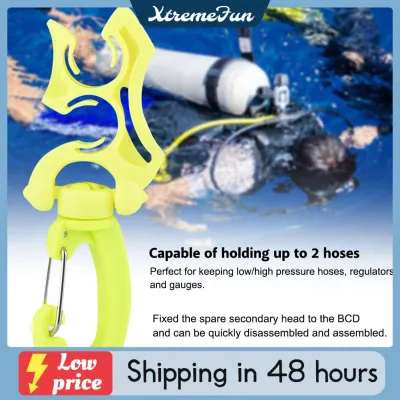 aqxreight Scuba Diving Double BCD Hose Holder Clip Regulator Retainer Buckle Hook for Snorkeling of Up Assembled 2 Perfect Can to Secondary Head Quickly and Spare and Scuba Diving ClipDi (Black)