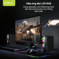 Loa Máy Tính ROBOT RS200 Loa Vi Tính gaming công suất 6W kết hợp hiệu ứng led âm thanh mạnh mẽ chất âm chi tiết điều khiển núm xoay kết nối máy tính laptop điện thoại máy mp3 - màu đen l hàng chính hãng. 