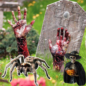 Halloween Garden 2D Flat Decor Stake Ghost Hand Pumpkin Skeleton Halloween Party Props