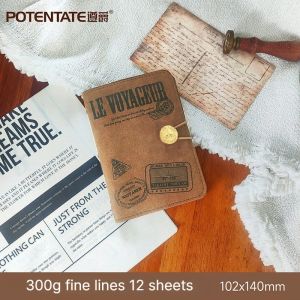 POTENTATE Retro Travel Cotton Pulp 300g Watercolor Paper TN Painting Notebook Portable Art Supplies for Outdoor Sketch