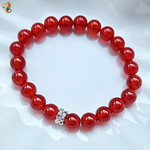 Premium Grade Icy Red Agate Bracelet