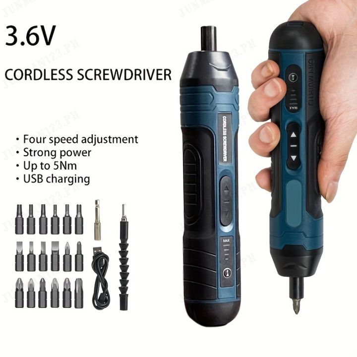 junman123 1 Set 3.6V Lithium Cordless Screwdriver Cordless, Electric ...