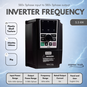 Inverter Frequency SURE 5.5KW 1Phase Input 220V to 3phase Output 380V & INPUT 3phase 380V to 380V 3phase Output Speed Controller Variabel