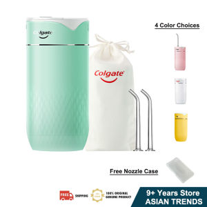(Free Nozzle Case)Original Colgate Portable Water Flosser Rechargeable Gum Cleaner Dental Floss Irrigator Oral Teeth Cleaning Waterflosser