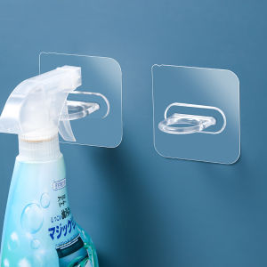 【iMall】4pcs Magic Ring Hook Wall Hook Hanger Multipurpose Strong Adhesive Hooks Transparent Punch Free Kitchen Bathroom