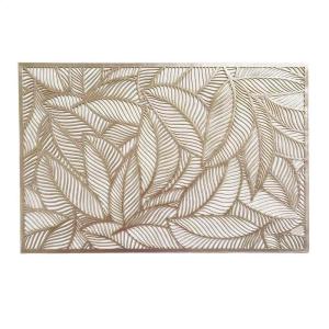 Loftyan Metallic Hollow Out Placemats Laminated Plastic Morden Dining Table Decoration Hotel Restaurant Non Slip Dining Table Mats Coaster