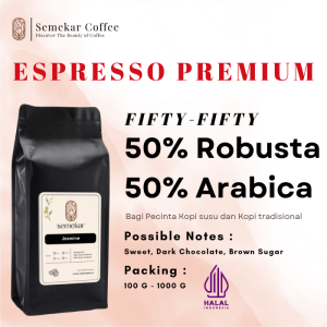 Semekar Coffee - Biji Kopi Espresso 50% Arabica 50% Robusta House Blend Jasmine Roasted Beans