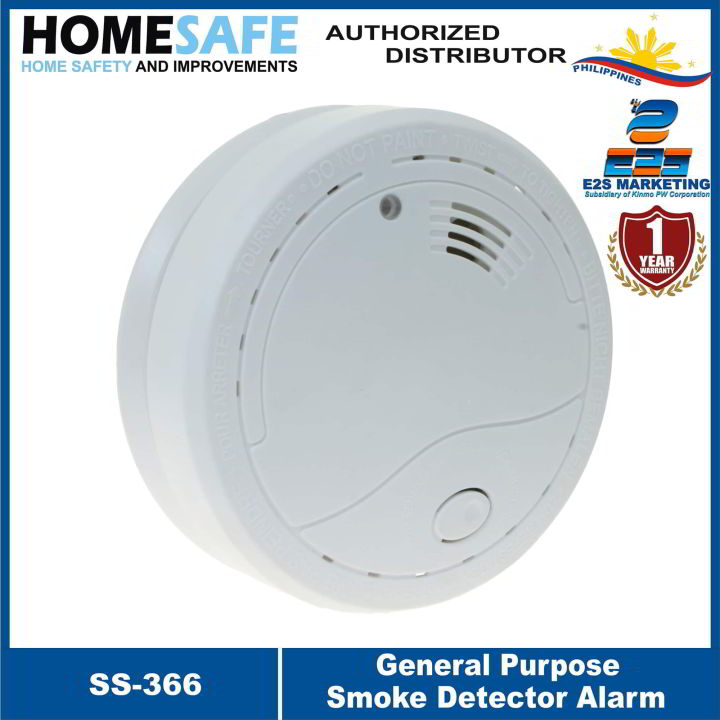 HomeSafe SS366/N General Purpose Smoke Detector Alarm Fire Alarm System (White) Lazada PH