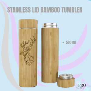 ProPRINTZ - 500ml Stainless Lid Insulated Bamboo Tumbler