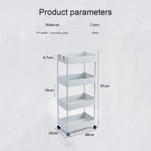 Locaupin Bathroom Kitchen Multi-Layer Aluminum Trolley with Wheels Cart Storage Organizer For Household Accessories