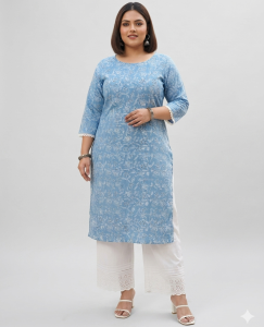 DEBAYU Nayo Plus Size Cotton Straight Kurti Size 3XL to 7XL Floral Printed Top Only Malaysia
